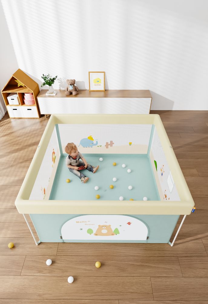 Baby Foldable Playpen with Fun Prints