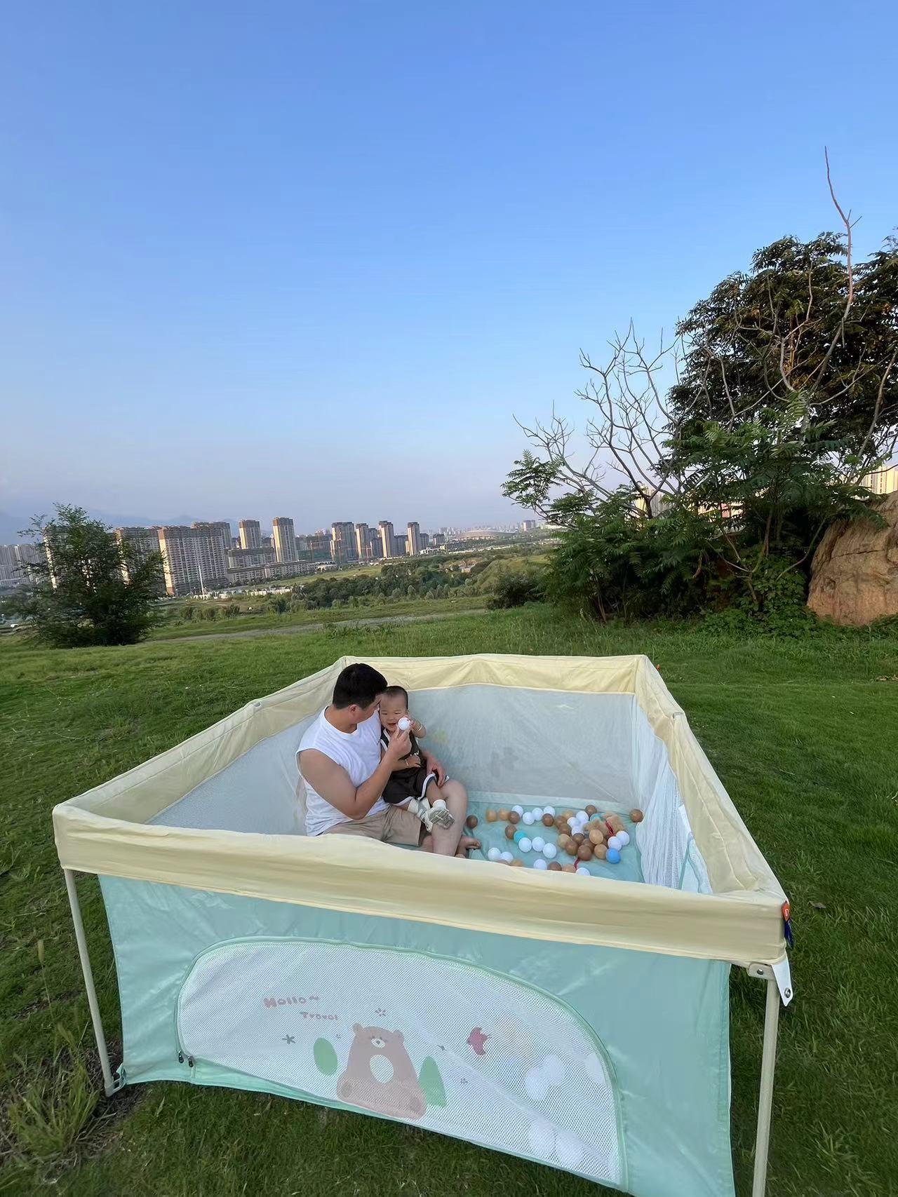 Baby Foldable Playpen with Fun Prints