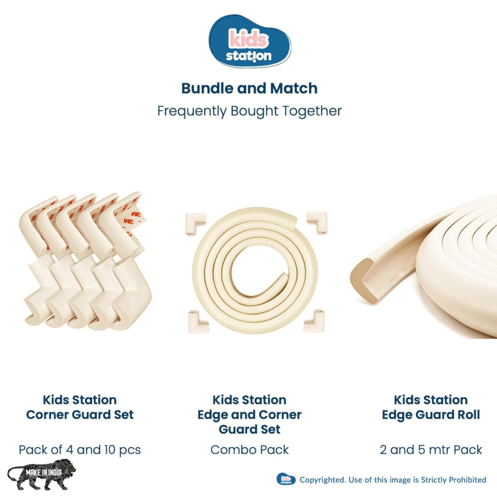 U-Shape Edge Guard Combo – Foam Strip + Corner Protectors for Baby Safety