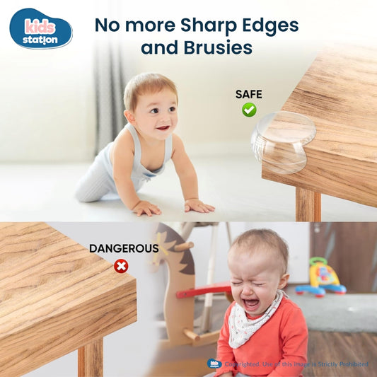 Kids Station Transparent Silicone Round Corner Guards – Baby Safety Edge Protectors for Sharp Furniture Corners
