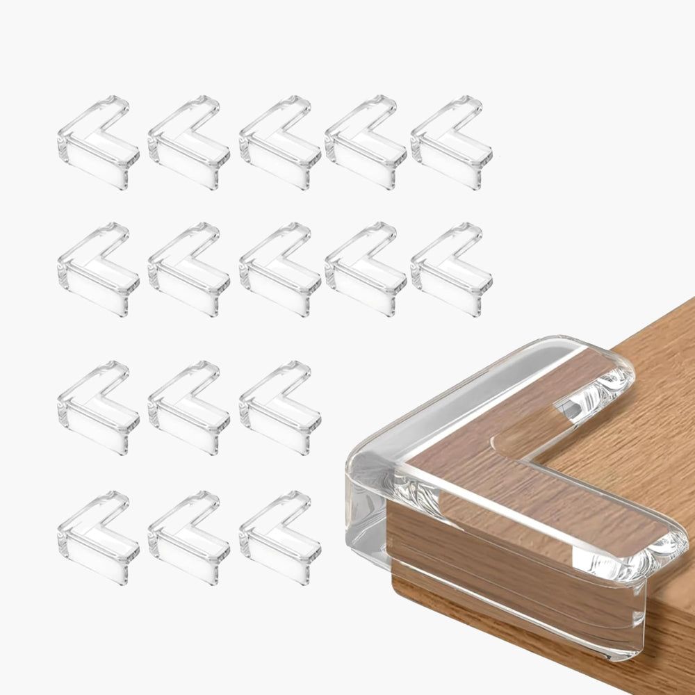 Transparent Silicone L-shaped Corner Guards – Baby Safety Edge Protectors for Sharp Furniture Corners