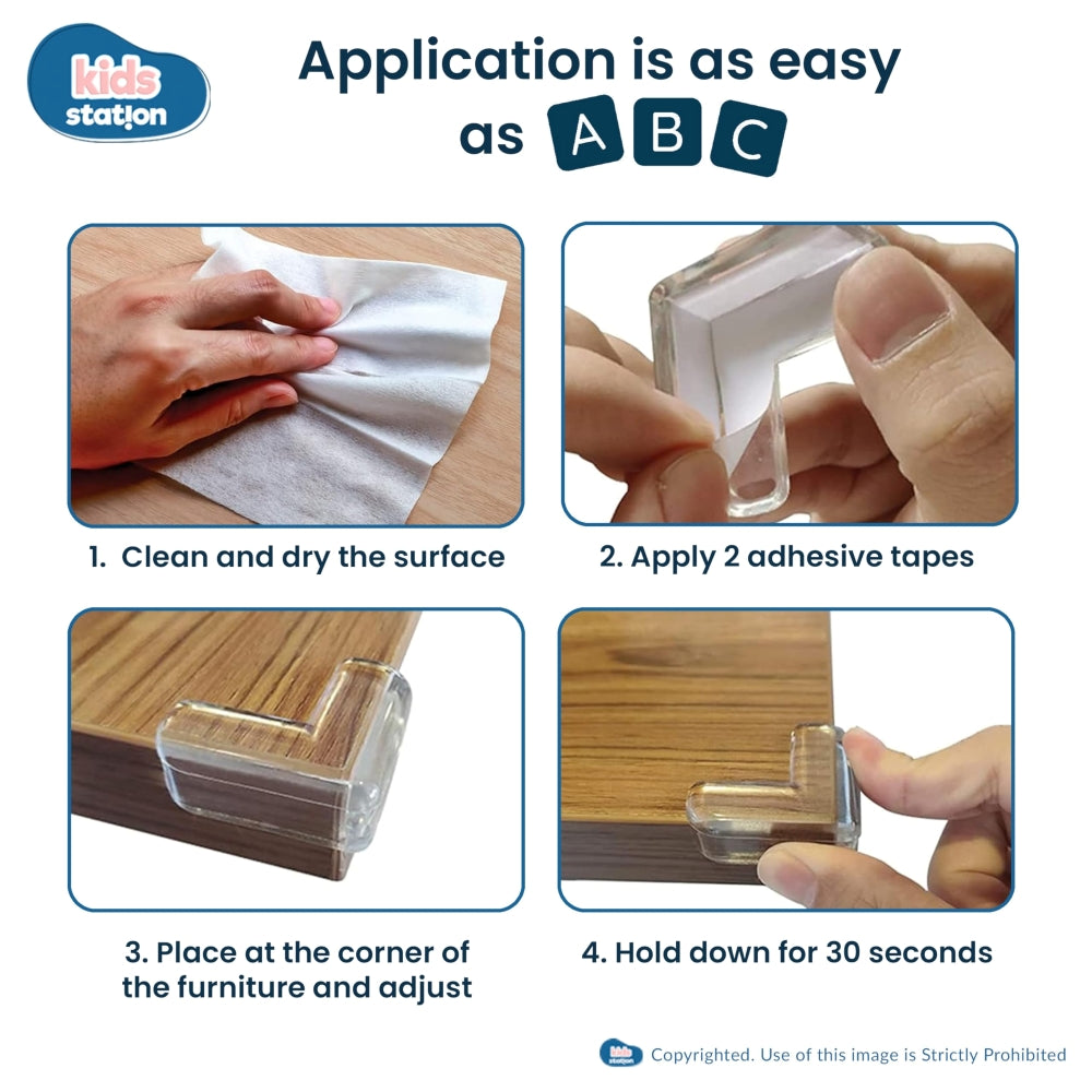Transparent Silicone L-shaped Corner Guards – Baby Safety Edge Protectors for Sharp Furniture Corners