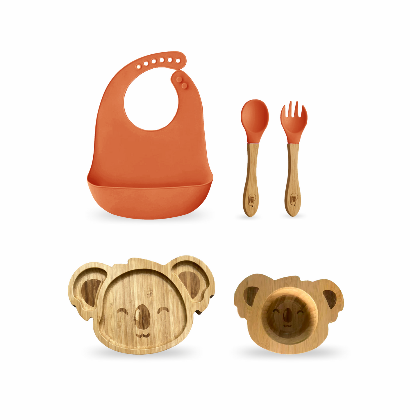 Cute Koala Mealtime Magic Bamboo Feeding Set