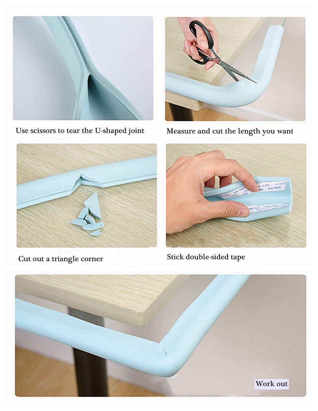 U Shaped Cushion Edge Guard for Glass Furniture for Baby Safety