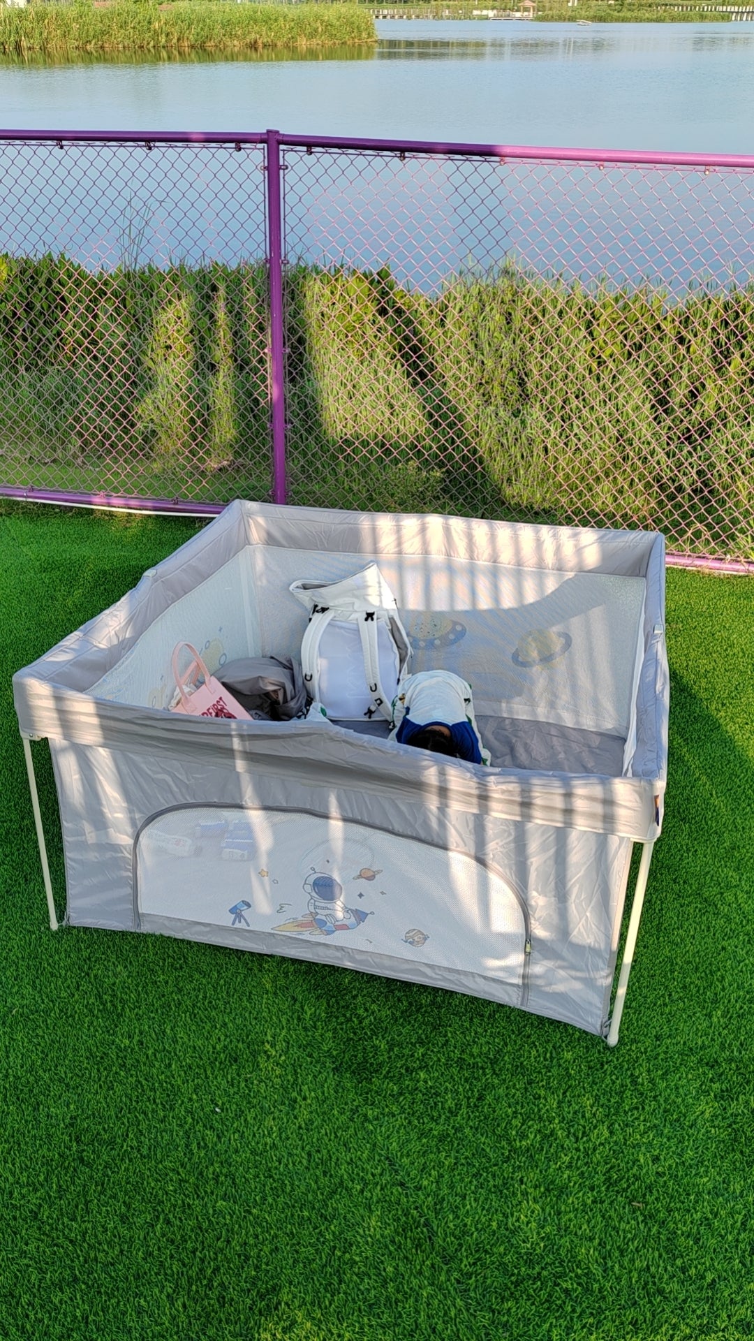 Baby Foldable Playpen with Fun Prints