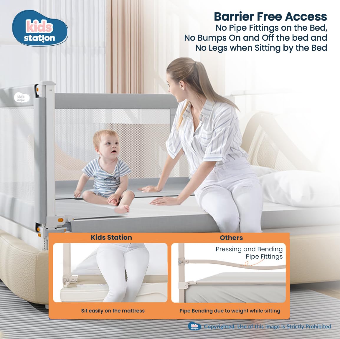 2-Side Foldable Old Model Baby Bed Rail Guard