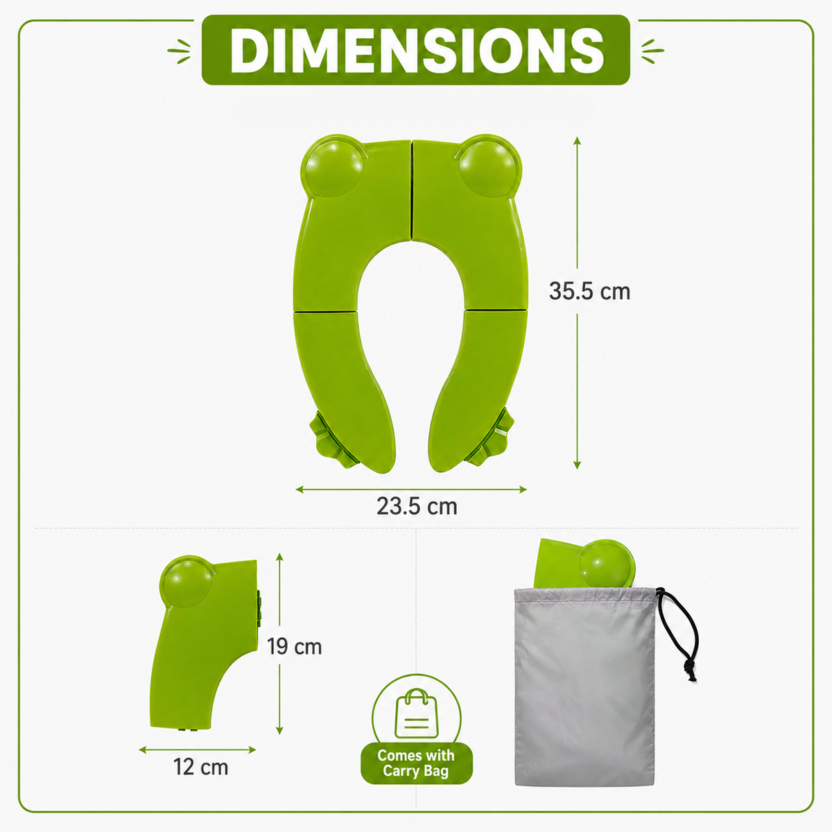 Foldable Frog-Shaped Potty Seat for Babies