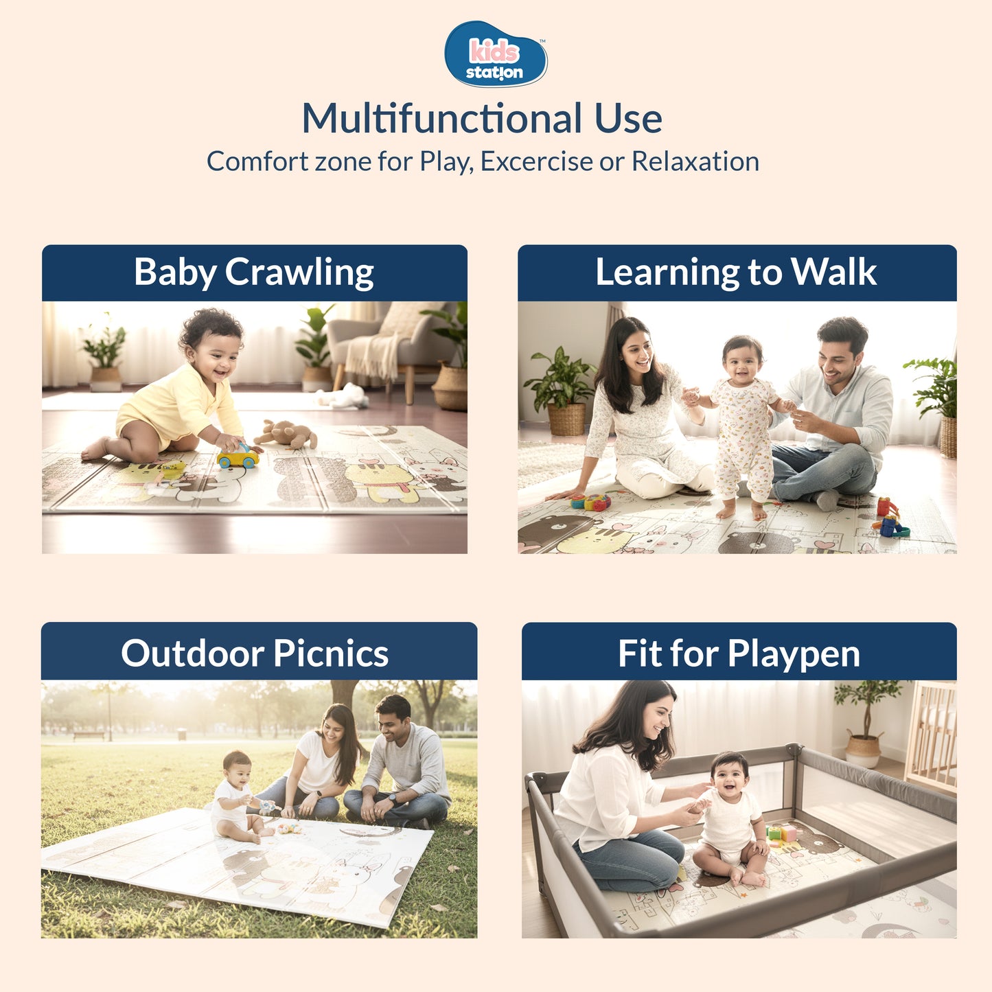 Dream Crawl Baby Play Mats (150cm x 200cm x 0.6cm)