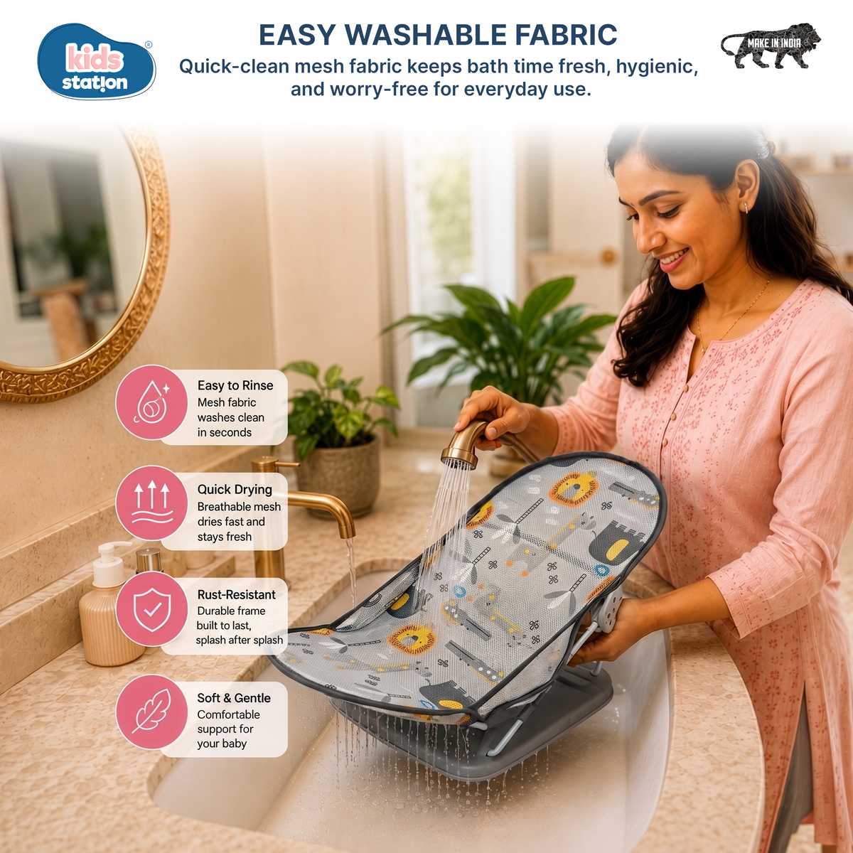 Baby Bather for Newborns & Infants (Without Pillow)