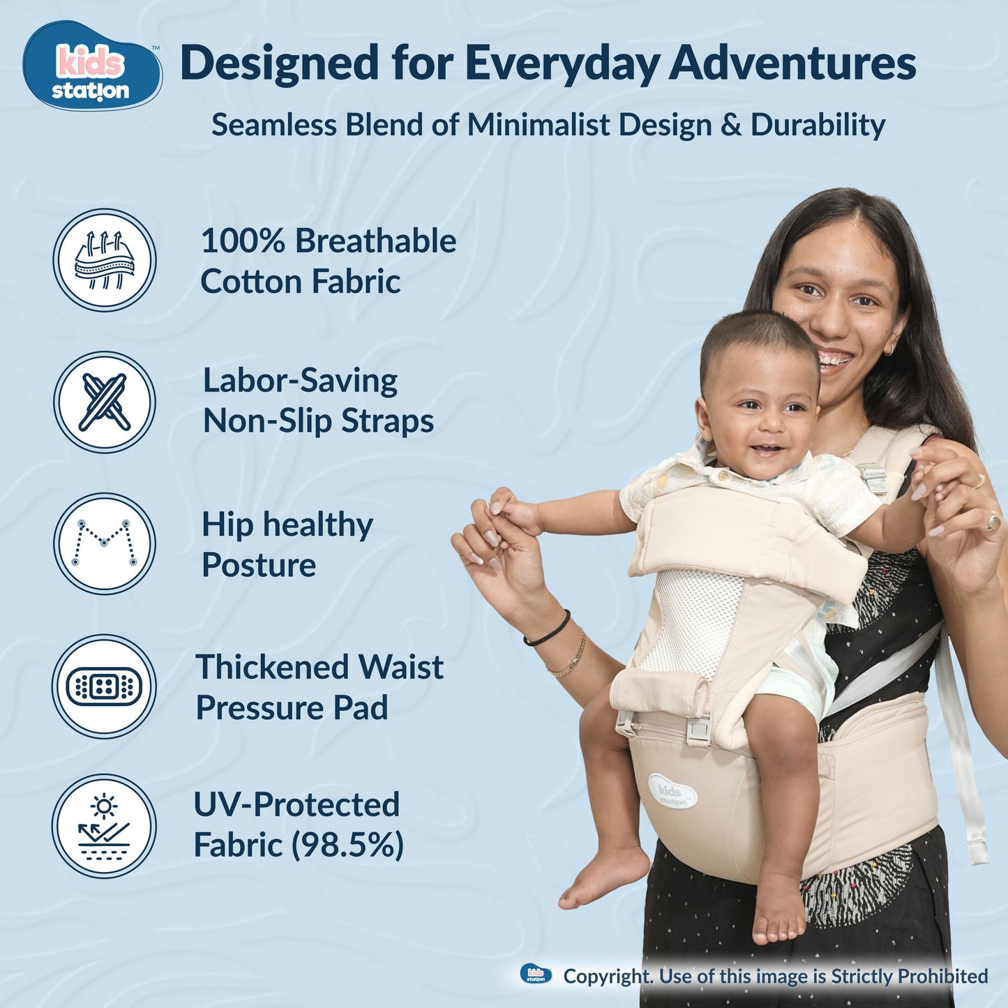 All-in-One Baby Carrier with Hip Seat