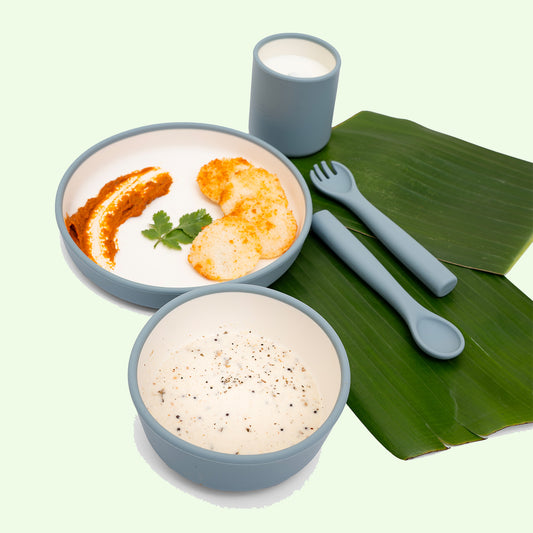 Modern Dual Colour Silicone Feeding Set