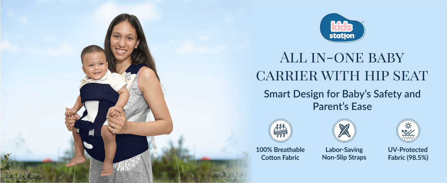 All-in-One Baby Carrier with Hip Seat