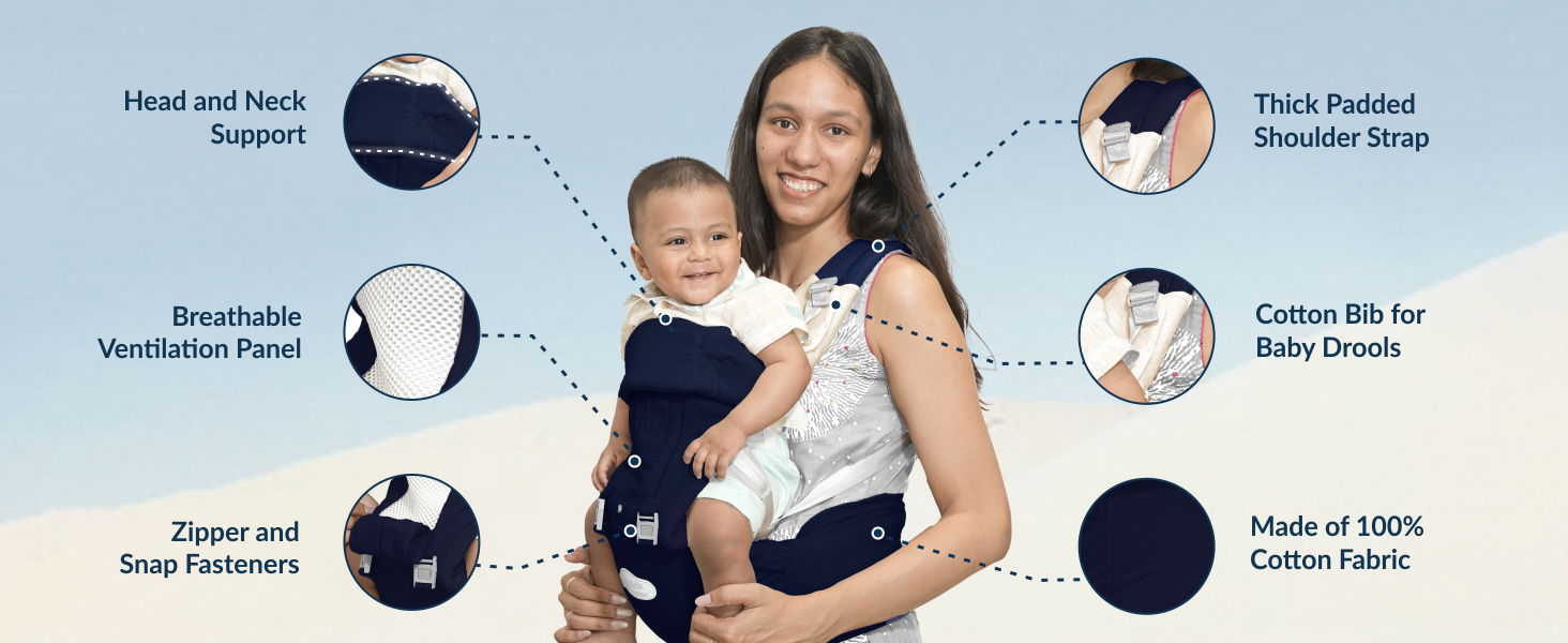 All-in-One Baby Carrier with Hip Seat