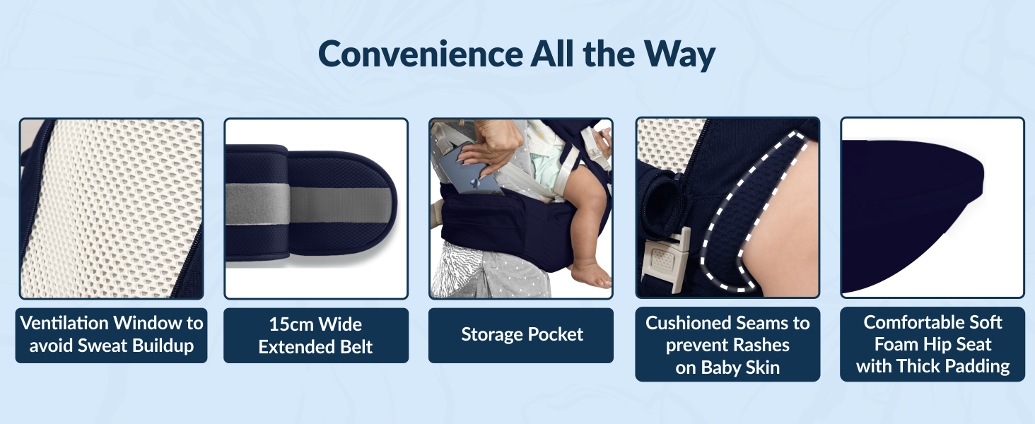 All-in-One Baby Carrier with Hip Seat