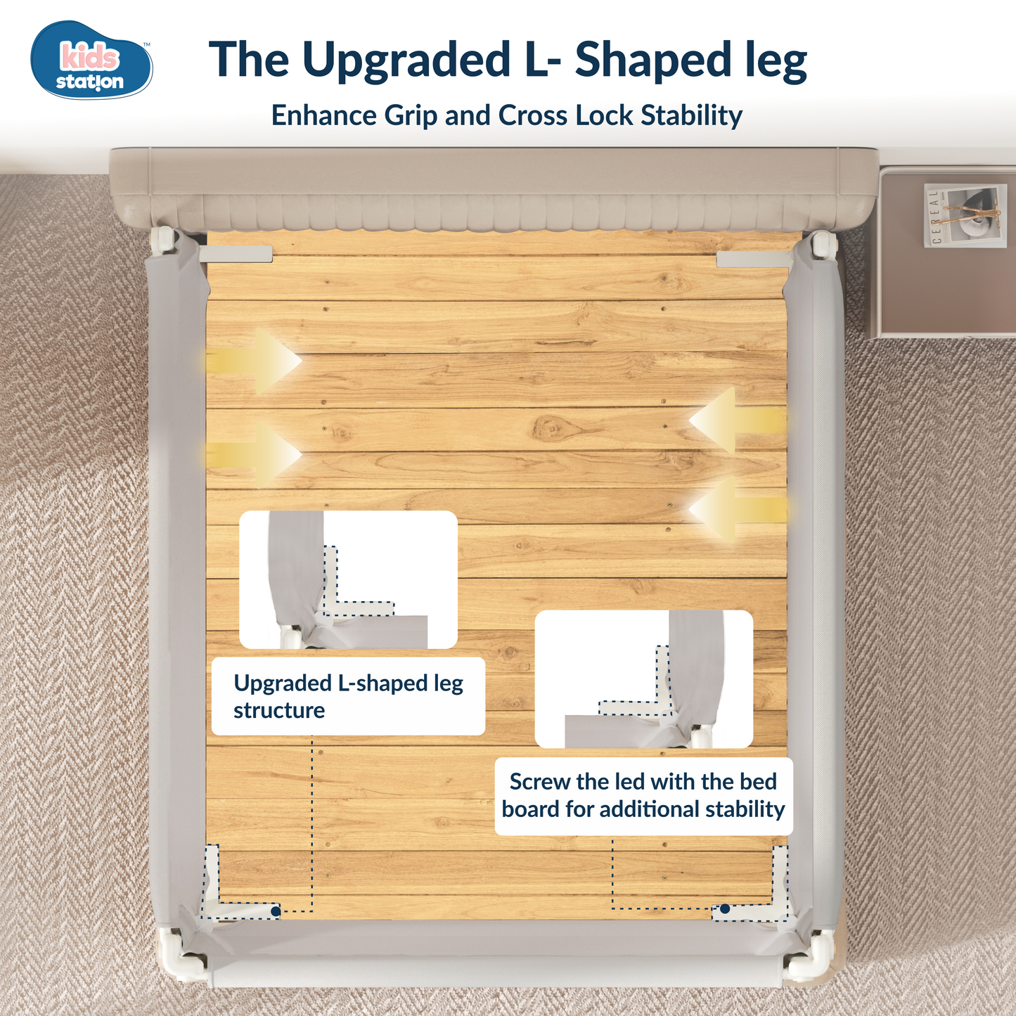 2-Side Foldable New Model Baby Bed Rail Guard