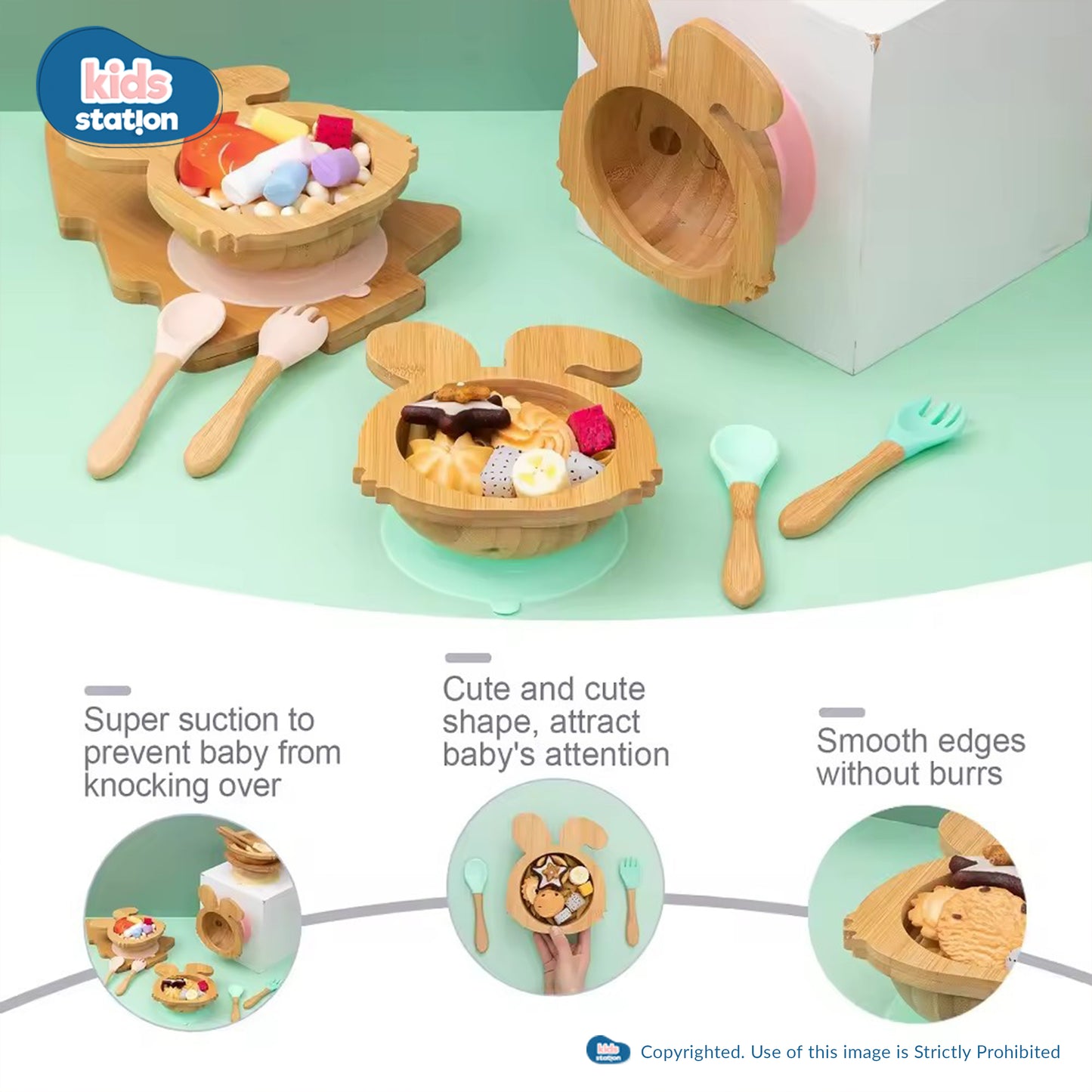 EcoBunny Bamboo Baby Tableware Set for Babies