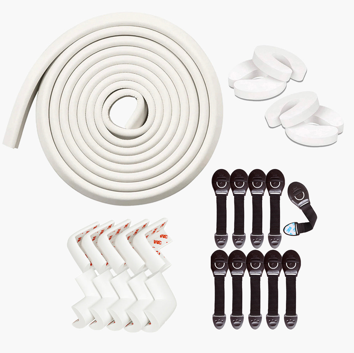 Kids Station Baby Proofing Kit – Edge Guards, Corner Guards, Door Stopper & Safety Locks