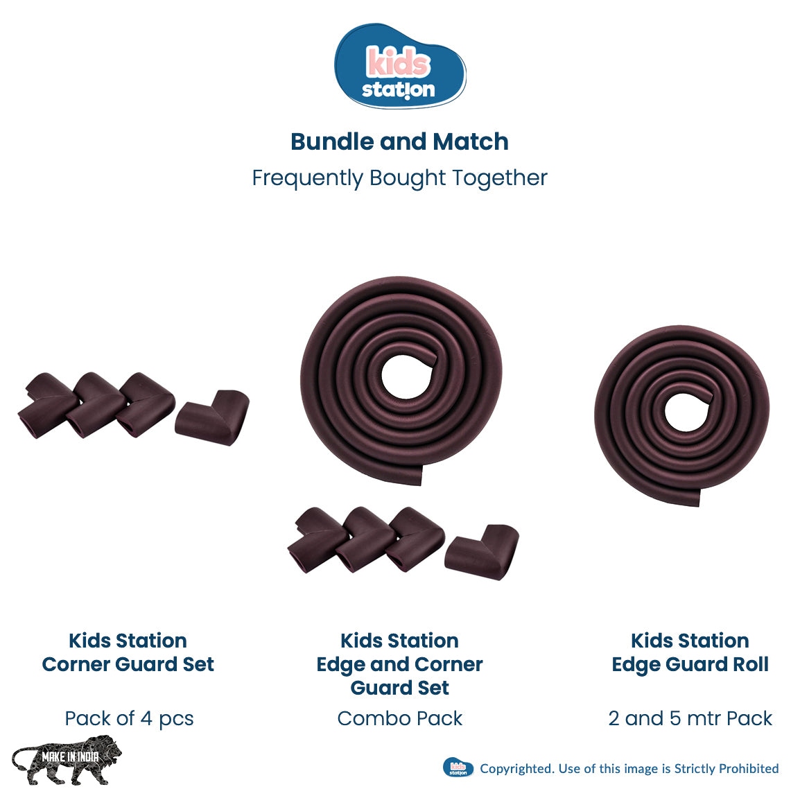 U-Shape Edge Guard Combo – Foam Strip + Corner Protectors for Baby Safety