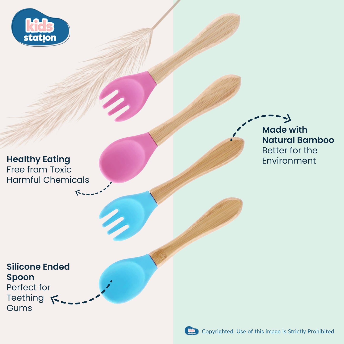 EcoBunny Bamboo Baby Tableware Set for Babies