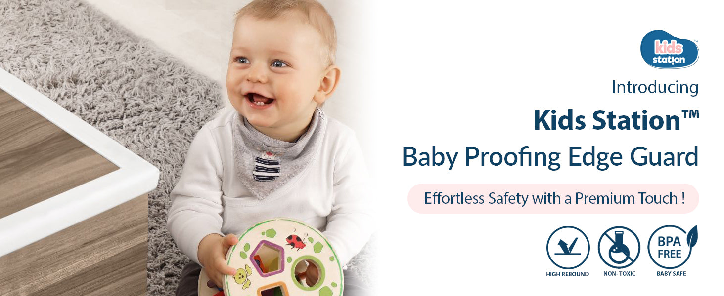 U-Shape Edge Guard Combo – Foam Strip + Corner Protectors for Baby Safety