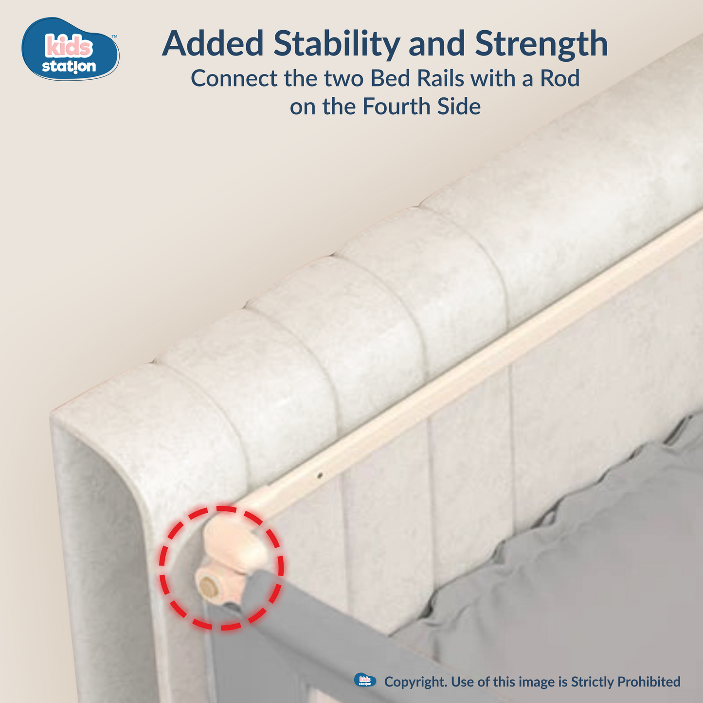 4th Side Connecting Rod for New Model of Baby Bed Rail Guard