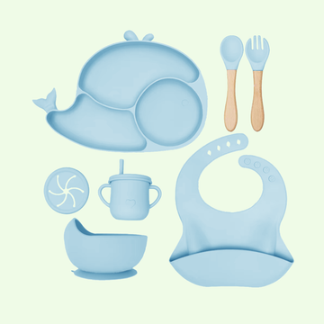 8-in-1 Whale Silicone Feeding Set for Babies