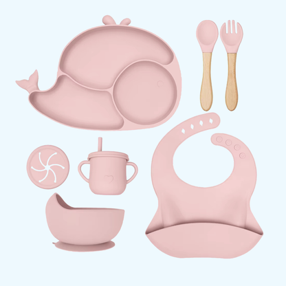 8-in-1 Whale Silicone Feeding Set for Babies