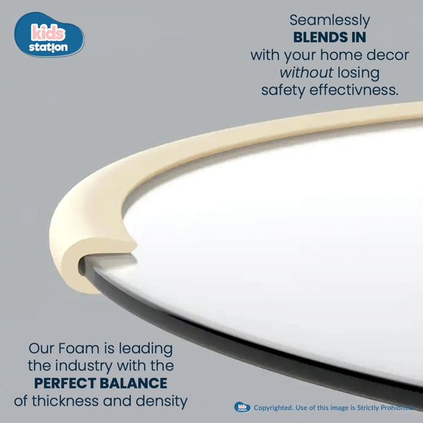 Kids Station Dense Foam Edge Guard for Baby Safety – U-Shape for Glass Furniture