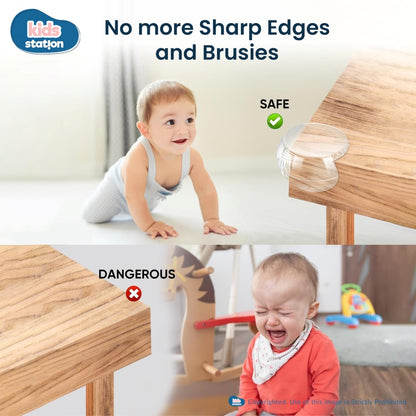 Kids Station Transparent Silicone Round Corner Guards – Baby Safety Edge Protectors for Sharp Furniture Corners