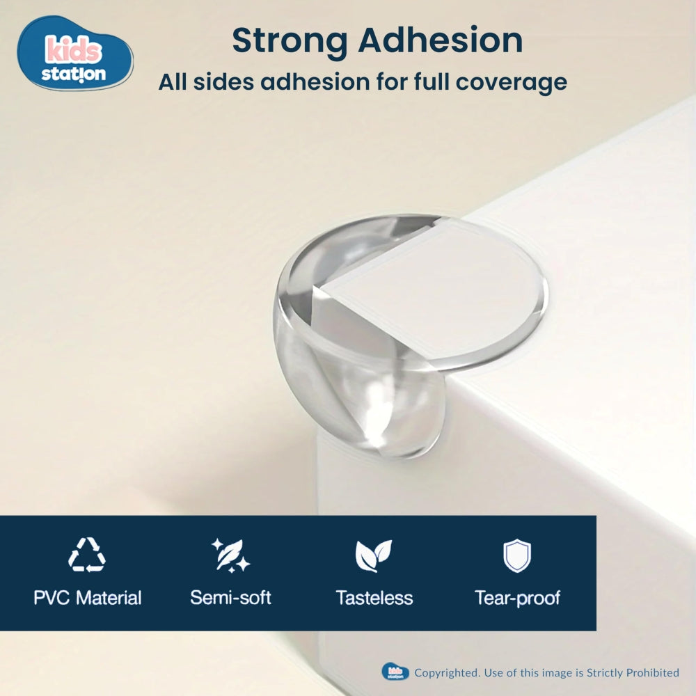 Kids Station Transparent Silicone Round Corner Guards – Baby Safety Edge Protectors for Sharp Furniture Corners