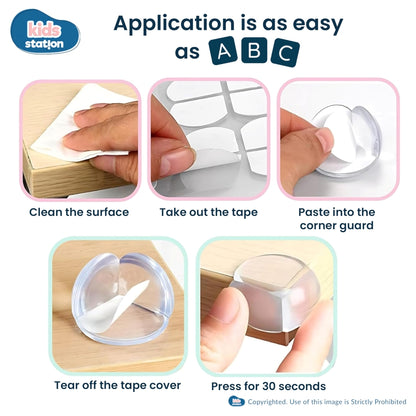 Kids Station Transparent Silicone Round Corner Guards – Baby Safety Edge Protectors for Sharp Furniture Corners