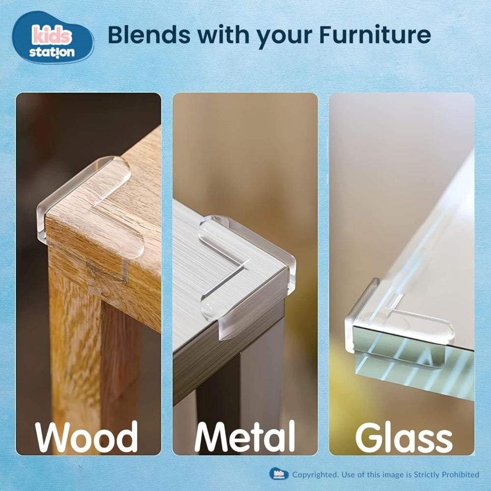 Transparent Silicone L-shaped Corner Guards – Baby Safety Edge Protectors for Sharp Furniture Corners