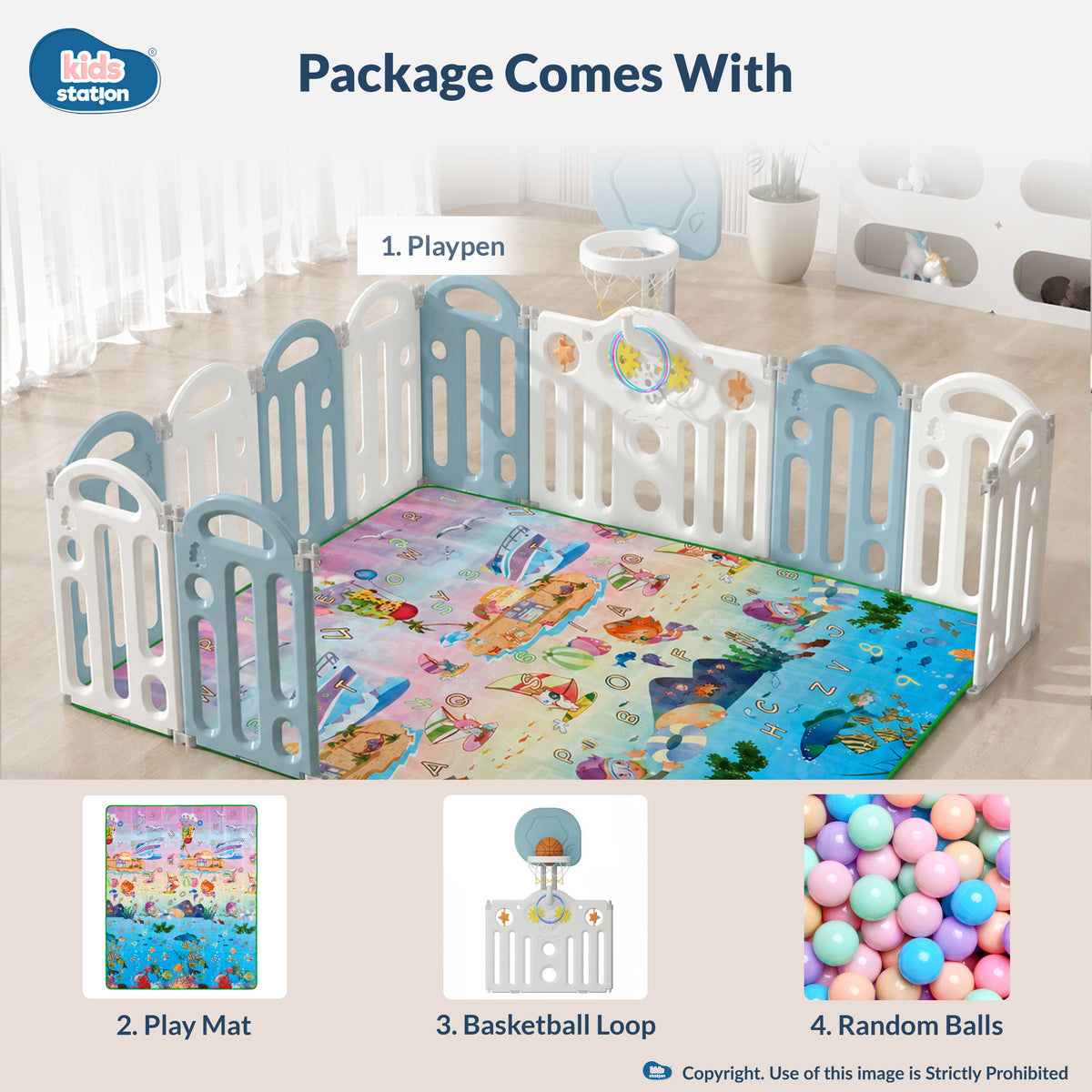 Bear Indoor and Outdoor Activity Play Yard