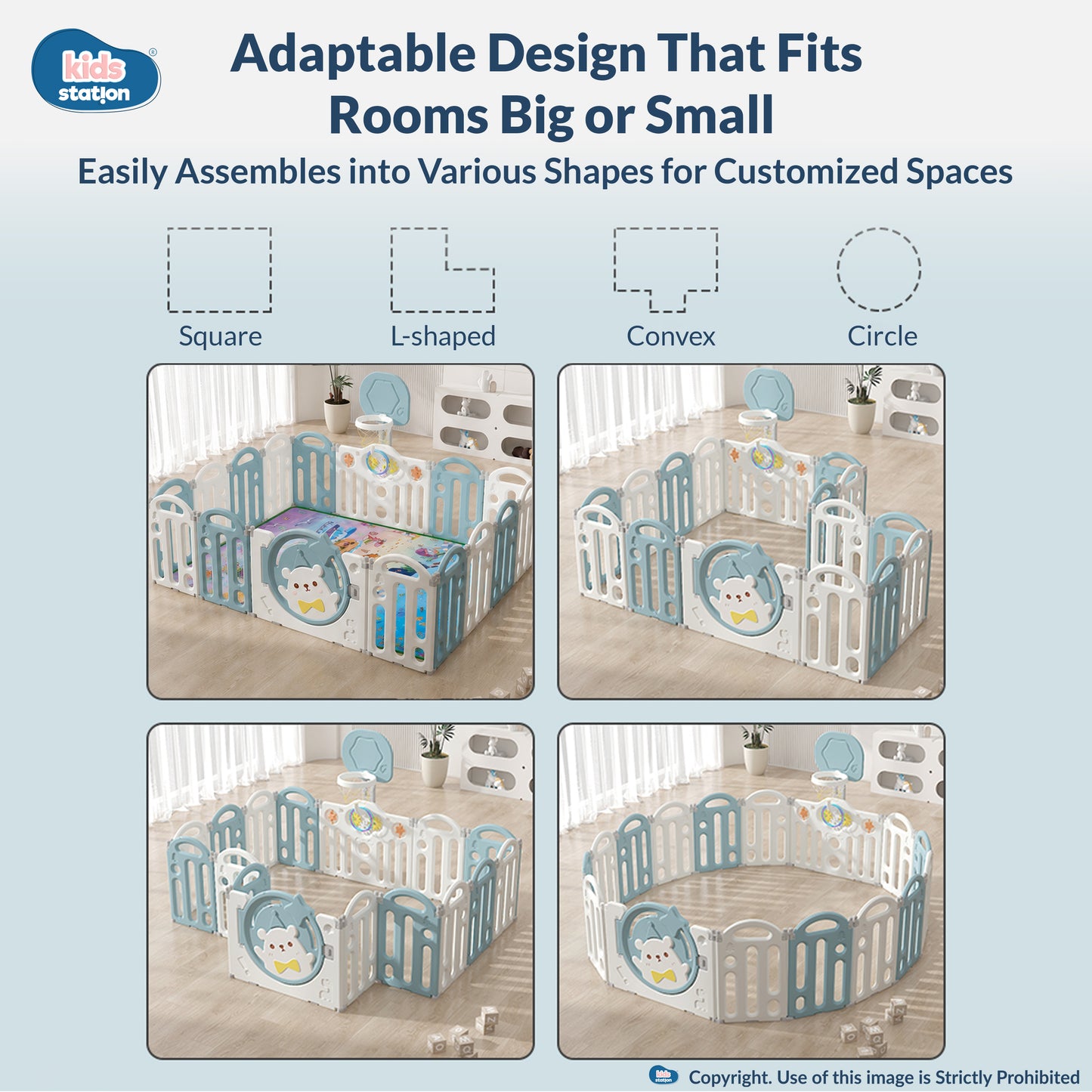 Bear Indoor and Outdoor Activity Play Yard