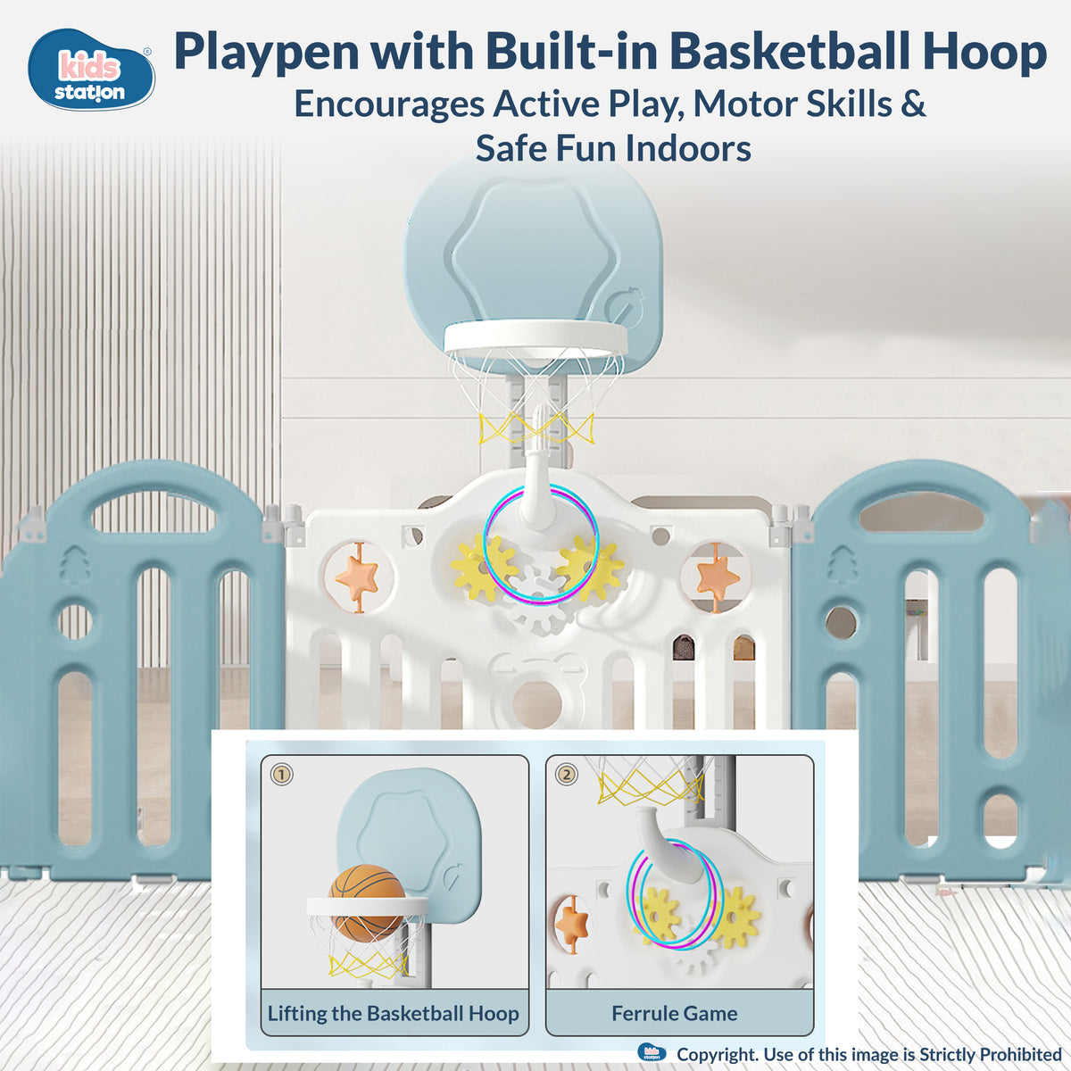 Bear Indoor and Outdoor Activity Play Yard