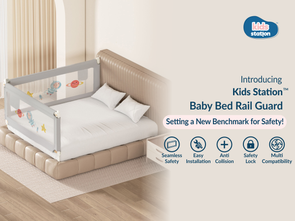 2-Side Foldable New Model Baby Bed Rail Guard