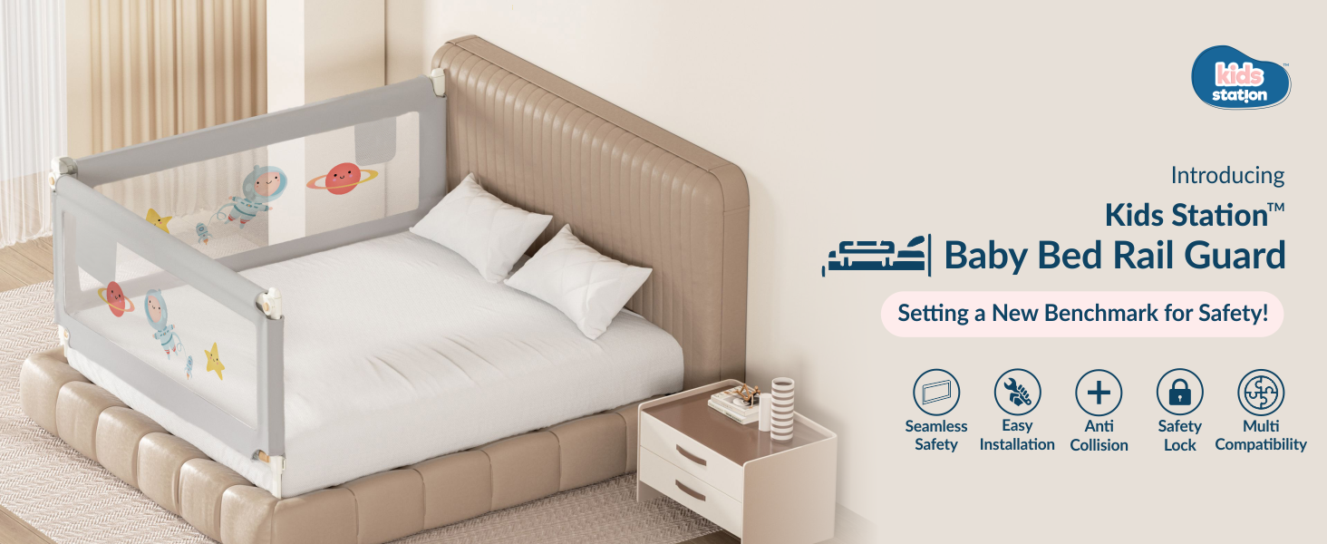 2-Side Foldable New Model Baby Bed Rail Guard