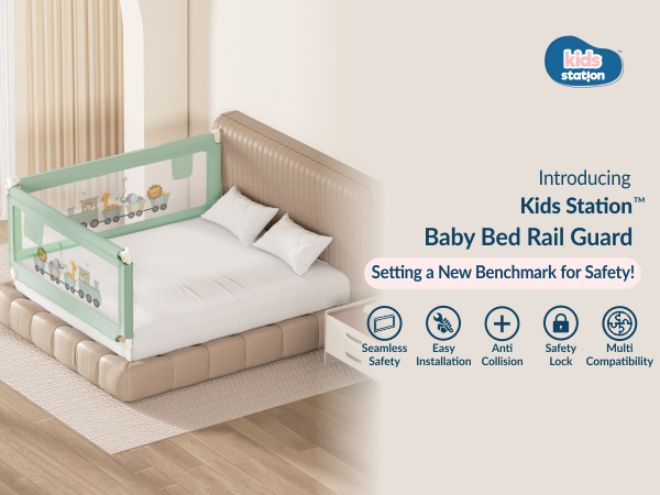 2-Side Foldable New Model Baby Bed Rail Guard