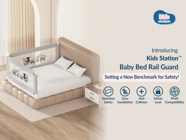 2-Side Foldable New Model Baby Bed Rail Guard