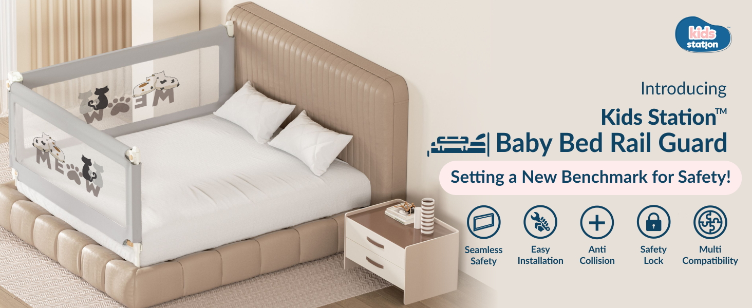 2-Side Foldable New Model Baby Bed Rail Guard