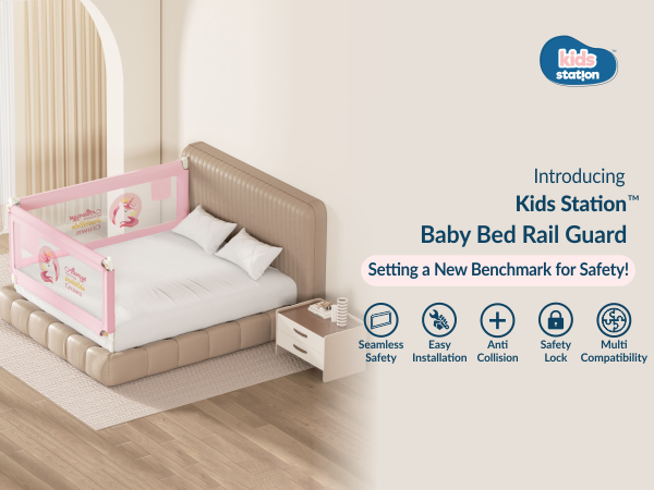 2-Side Foldable New Model Baby Bed Rail Guard