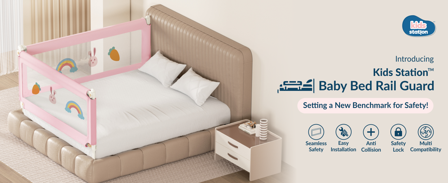 2-Side Foldable New Model Baby Bed Rail Guard