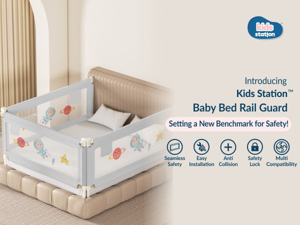 3-Side Foldable New Model Baby Bed Rail Guard
