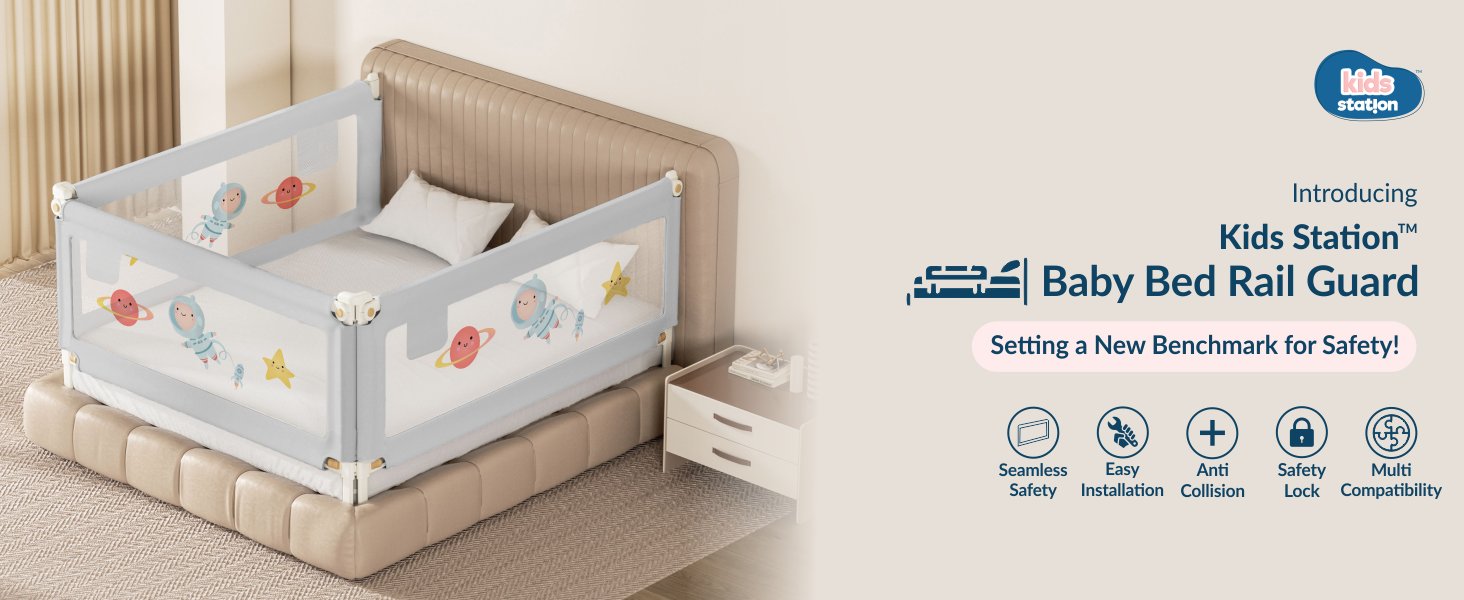 3-Side Foldable New Model Baby Bed Rail Guard
