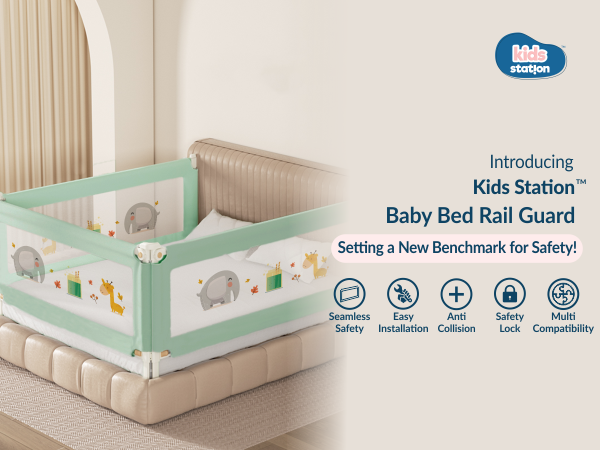 3-Side Foldable New Model Baby Bed Rail Guard