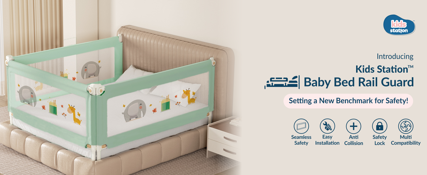 3-Side Foldable New Model Baby Bed Rail Guard