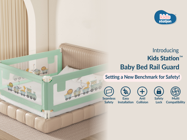 3-Side Foldable New Model Baby Bed Rail Guard