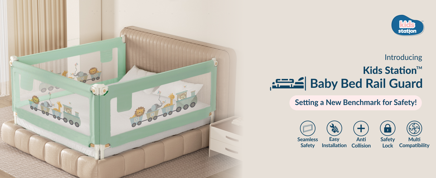 3-Side Foldable New Model Baby Bed Rail Guard