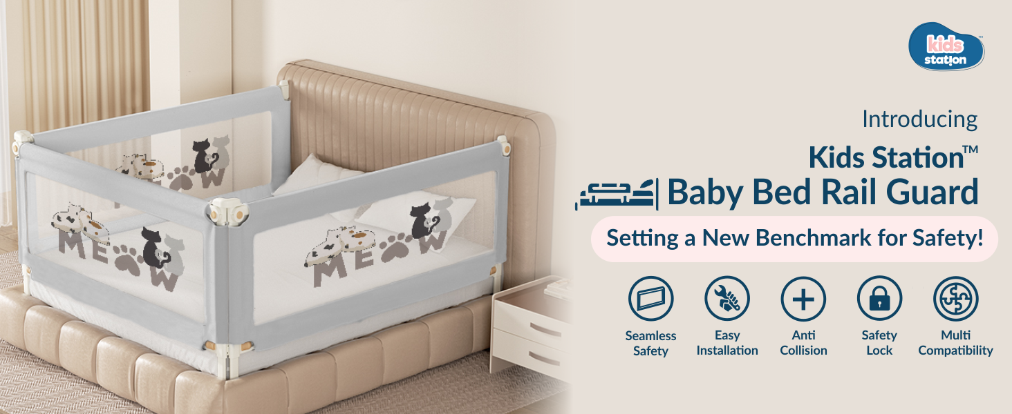 3-Side Foldable New Model Baby Bed Rail Guard