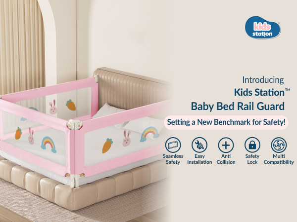 3-Side Foldable New Model Baby Bed Rail Guard